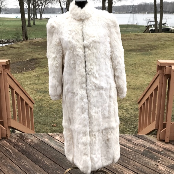 Vintage Jackets & Blazers - Vintage rabbit fur full length coat